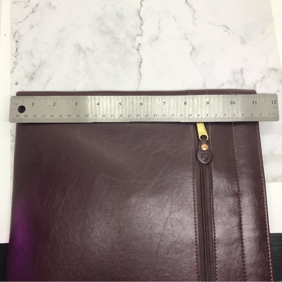 Vintage Burgundy Leather Document Case With Handles 11 X 17 in - Picture 14 of 16